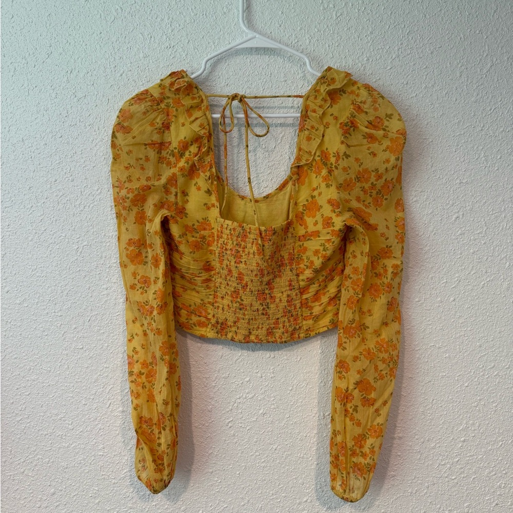 Free People Yellow Floral Blouse - Picture 2 of 2